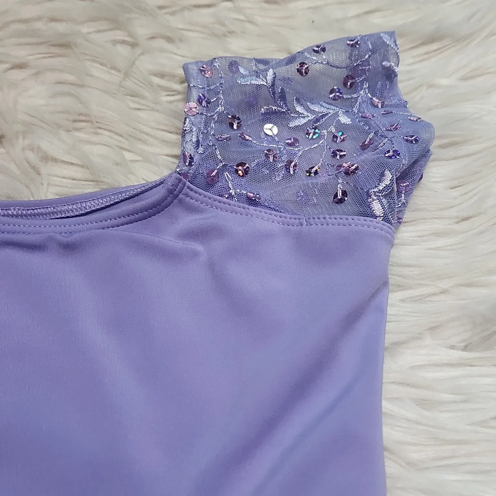 Eurotard Purple Sequin Dance Leotard